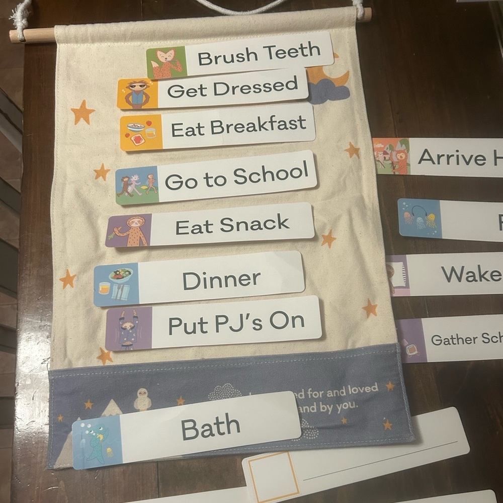 Slumberkins Daily Routine Chart with Cards